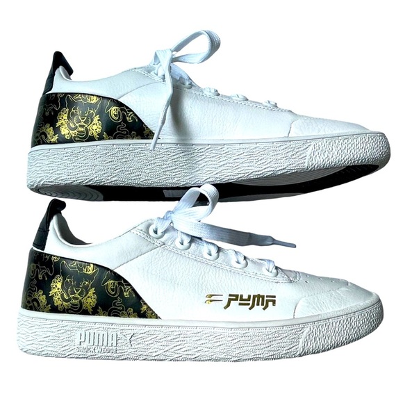 Puma Shoes - Puma Ralph Sampson Lo Top White Sneakers Cats Sz Mens 6.5 Womens 8 Narrow 38.5